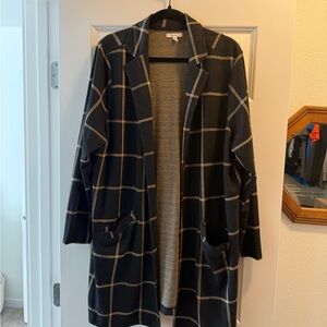 Maurices Black and Tan Plaid Cardigan